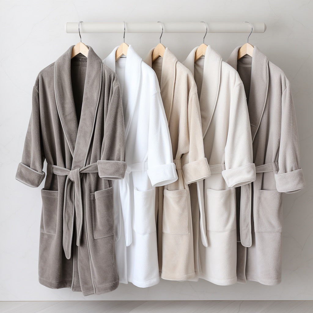 Plush Fleece Bathrobe, Thick Absorbent Shower Robe — Balnea NH-805