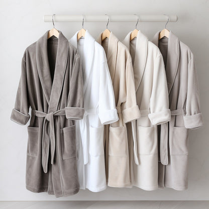 Plush Fleece Bathrobe, Thick Absorbent Shower Robe — Balnea NH-805