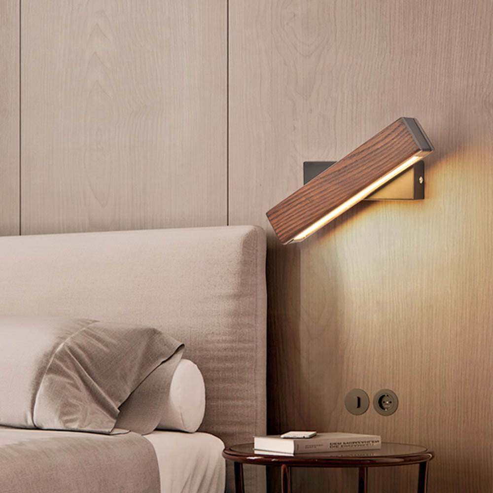 Wooden Wall Light Bedroom, Rotatable Head — Meridian NH-707