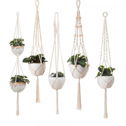 Macrame Plant Hanger, Handwoven Cotton Rope — Atrium NH-386