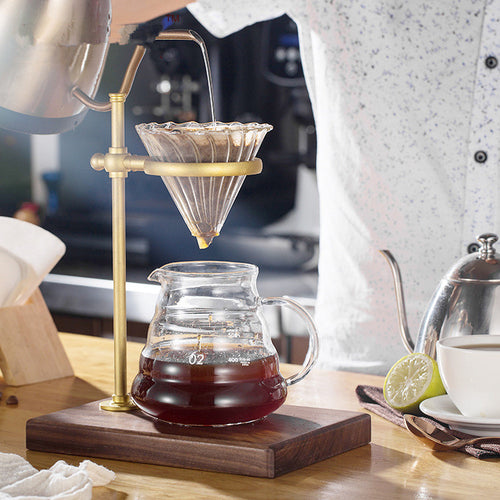 Pure Copper Pour-Over Coffee Dripper Stand with Walnut Base — Ritual NH-953