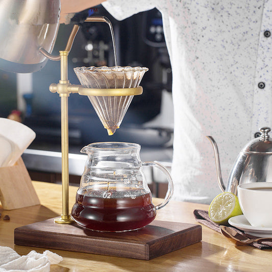 Pure Copper Pour-Over Coffee Dripper Stand with Walnut Base — Ritual NH-953