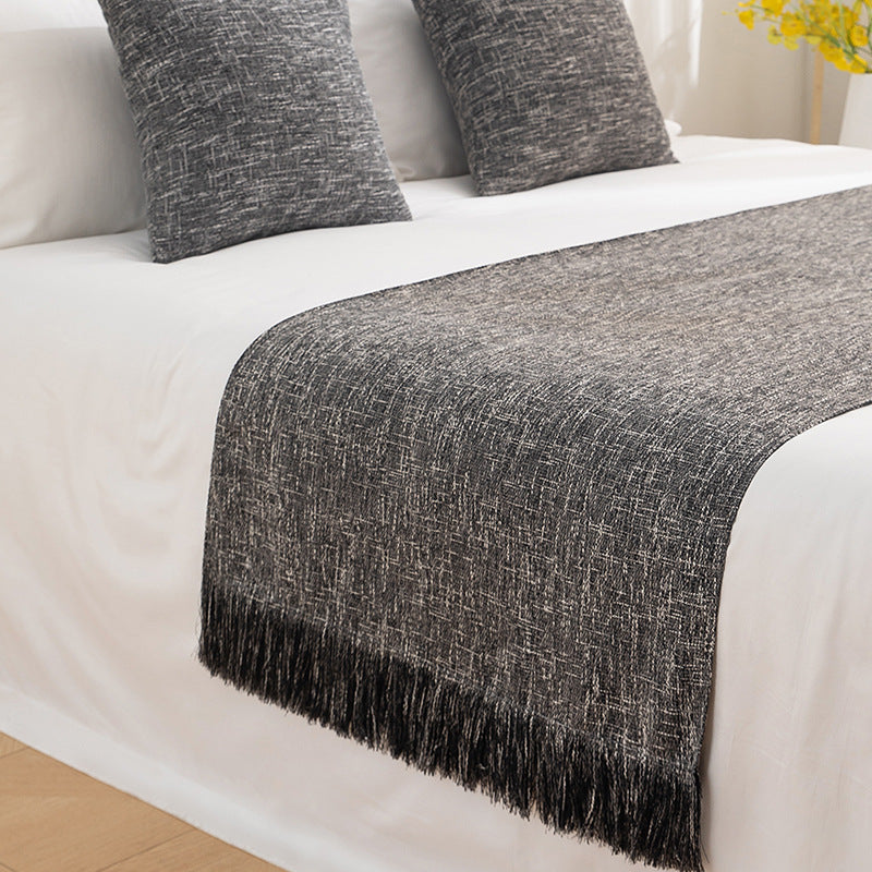 Bed Runner with Fringe and Matching Cushion Cover — Solstice NH-899