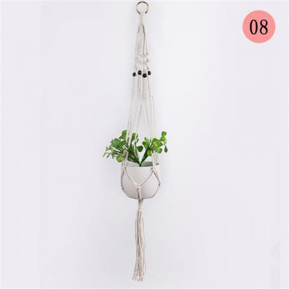 Macrame Plant Hanger, Handwoven Cotton Rope — Atrium NH-386