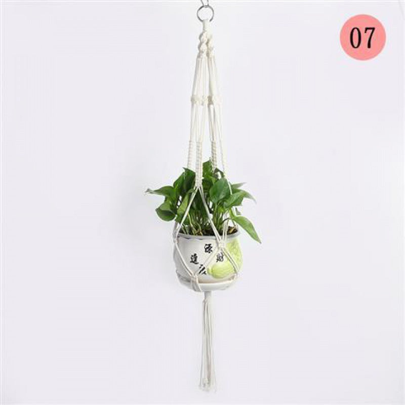 Macrame Plant Hanger, Handwoven Cotton Rope — Atrium NH-386