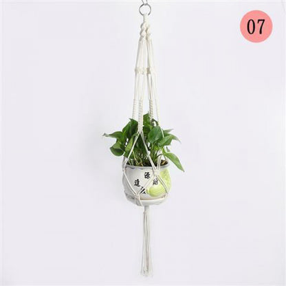 Macrame Plant Hanger, Handwoven Cotton Rope — Atrium NH-386