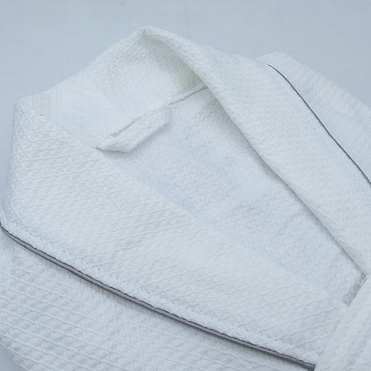 Shawl-Collar Waffle Bathrobe, 100% Cotton Spa Robe — Onsen NH-802