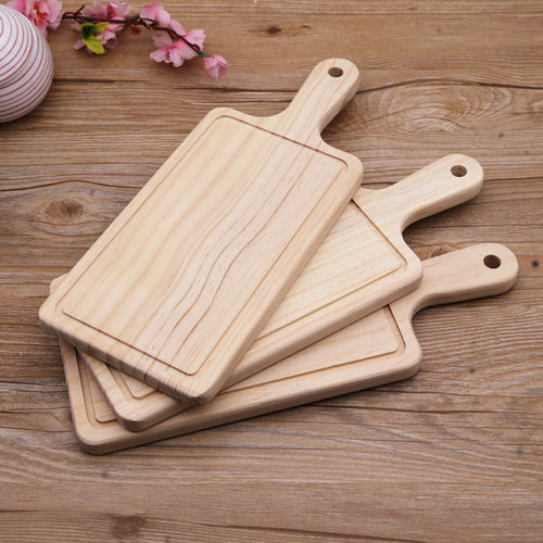 Wooden Serving Board with Handle, Solid Wood — Grove NH-972