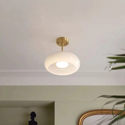 Brass Ceiling Light Hallway, Solid Brass Flush Mount — Meridian NH-042
