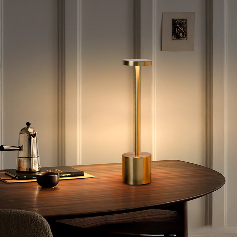 Metal Touch Table Lamp, USB Rechargeable, Three Colour — Meridian NH-722