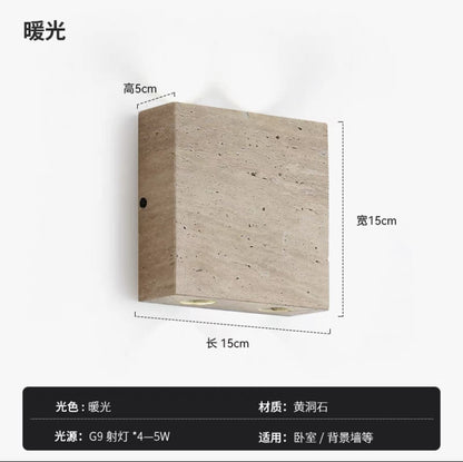 Stone Wall Light Bedroom, Yellow Cave Stone — Meridian NH-700