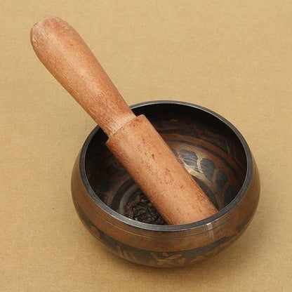 Brass Singing Bowl with Wooden Mallet, Meditation Sound Bowl — Resonance NH-960