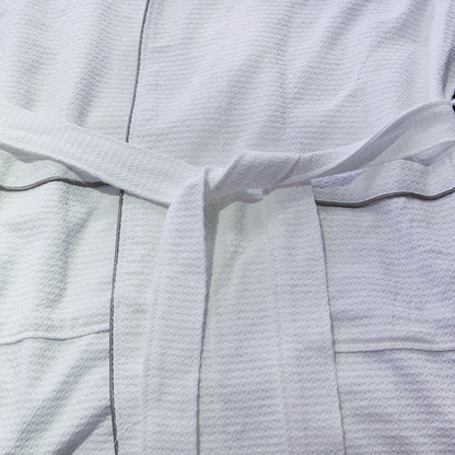Shawl-Collar Waffle Bathrobe, 100% Cotton Spa Robe — Onsen NH-802
