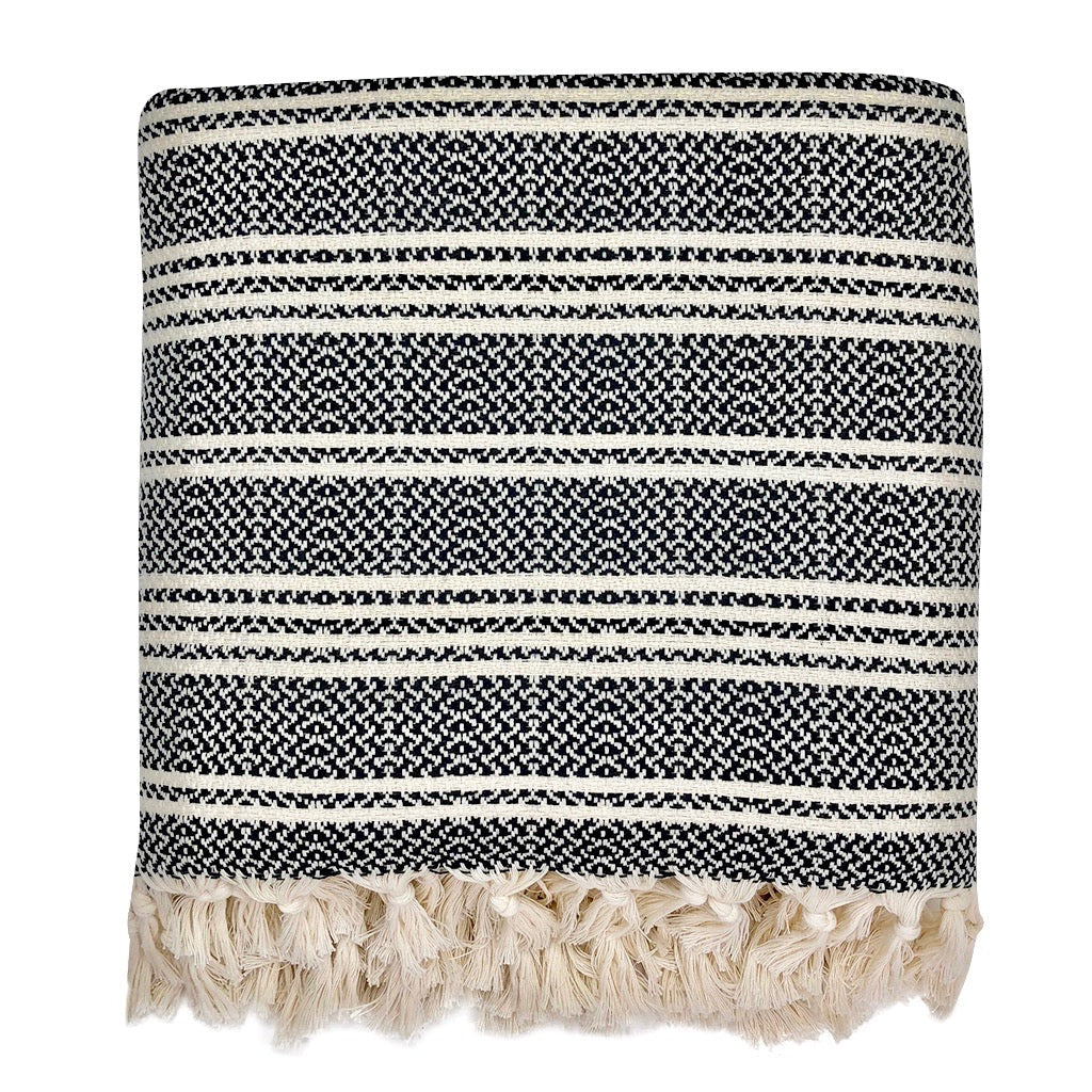 Turkish Cotton Woven Stripe Throw — Fell NH-1538