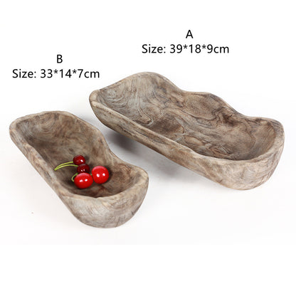 Wooden Fruit Bowl Tray, Solid Wood — Grove NH-981