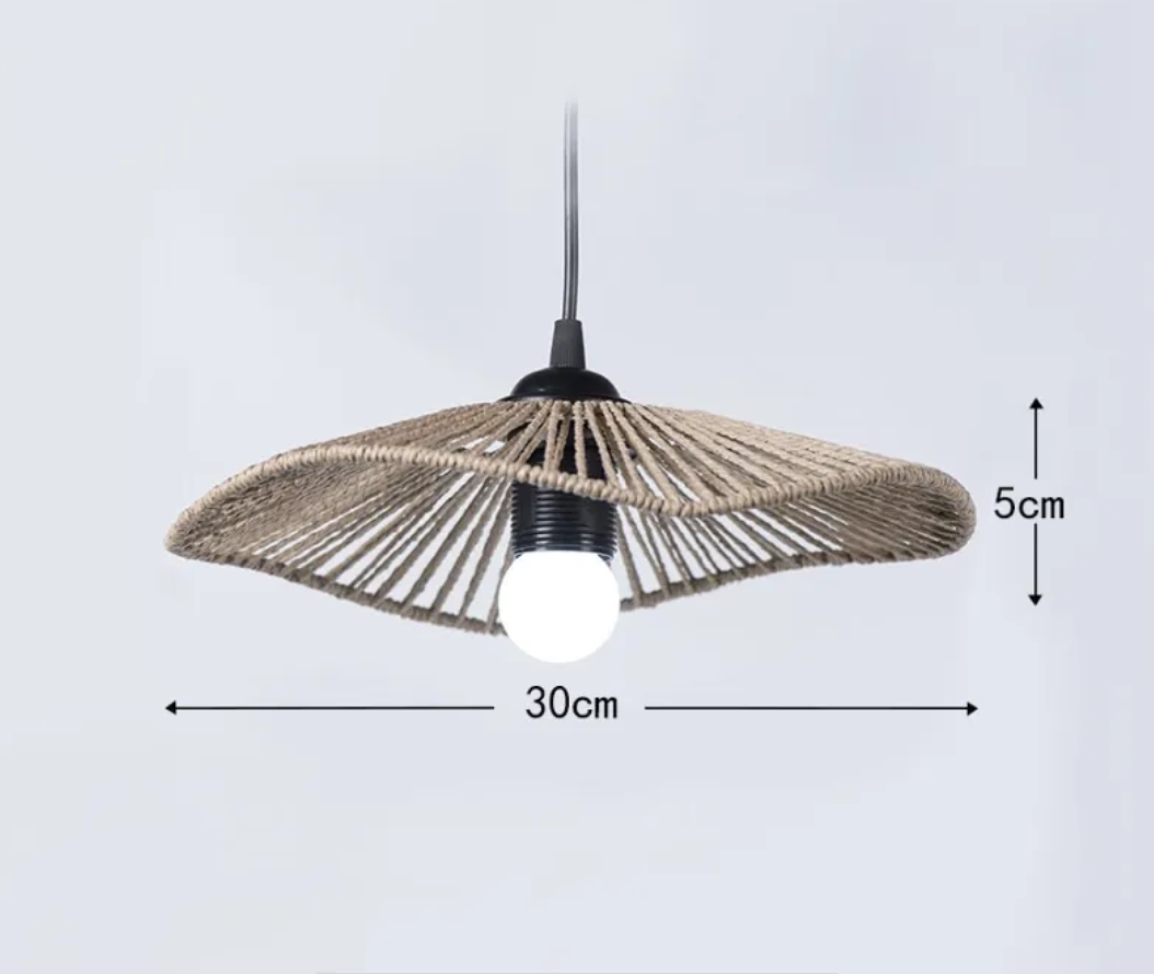 Woven Paper String Lampshade, Rattan Look, Shade Only — Meridian NH-725