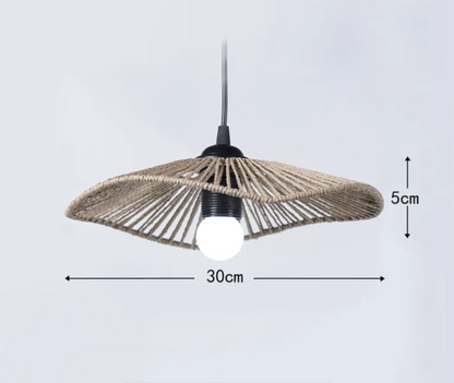 Woven Paper String Lampshade, Rattan Look, Shade Only — Meridian NH-725