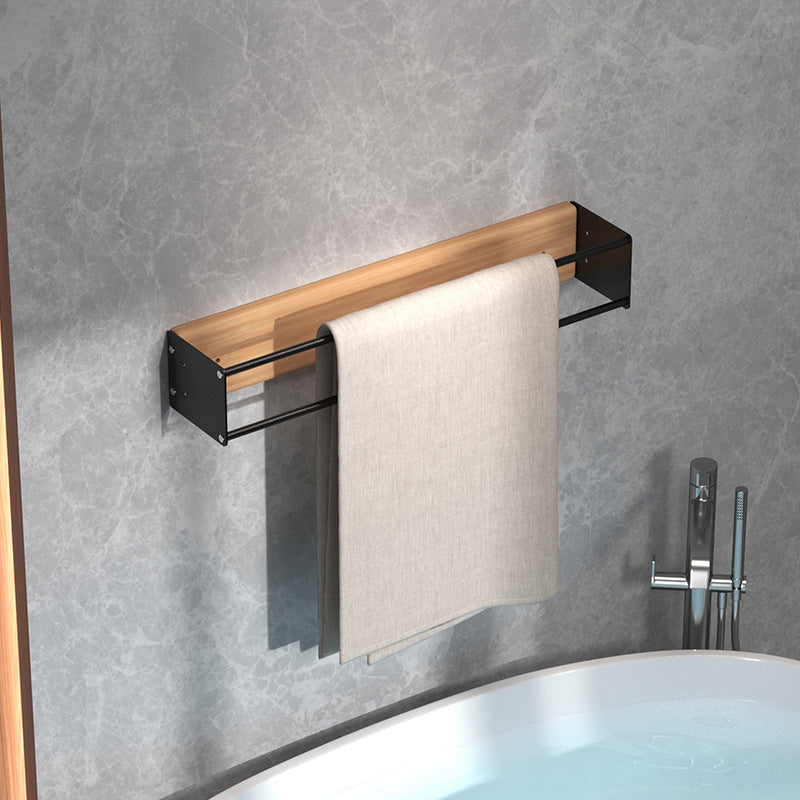 Wood and Metal Wall Towel Rack — Balnea NH-1525