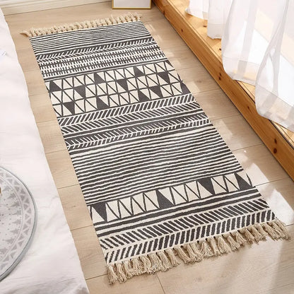 Handwoven Cotton Tasselled Rug — Loom NH-1514