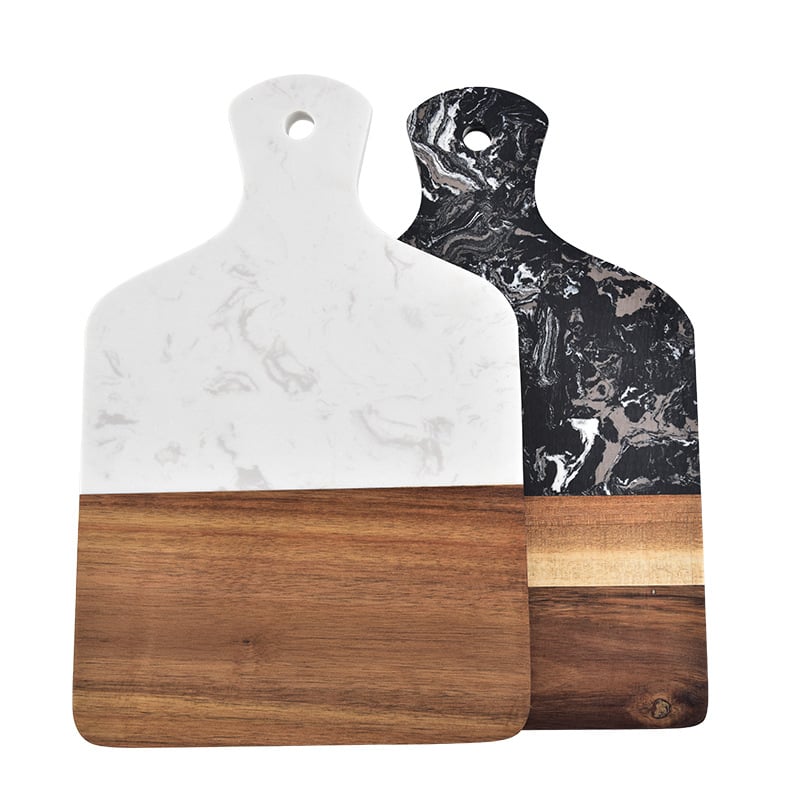 Marble and Acacia Chopping Board, Irregular — Grove NH-968