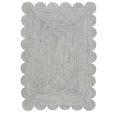 Scalloped Jute Rug, 240 x 300cm Fog Grey — Loom NH-1587
