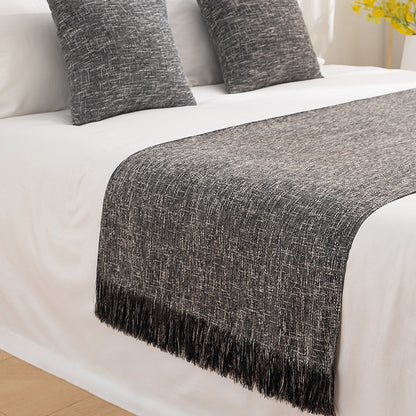 Bed Runner with Fringe and Matching Cushion Cover — Solstice NH-899