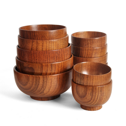 Wooden Soup Bowl for Rice and Noodles, Jujube Wood — Alcova NH-630