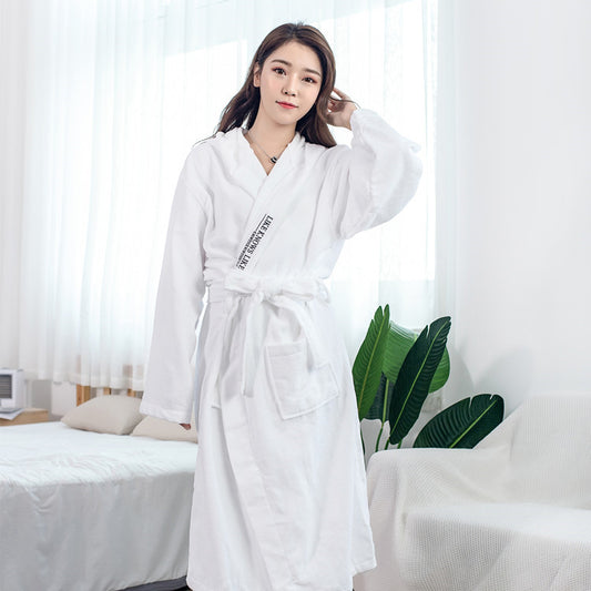 Hooded Cotton Linen Bathrobe, 650gsm Hotel Bath Robe — Basin NH-804