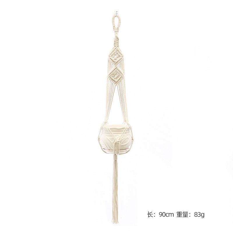 Macrame Plant Hanger, Handwoven Cotton Rope — Atrium NH-386
