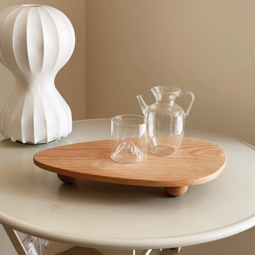 Wooden Serving Tray Decorative, Solid Beech Raised on Legs, 38 cm — Atrium NH-055