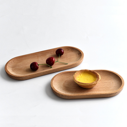 Solid Wood Oval Tea Tray — Aube NH-933