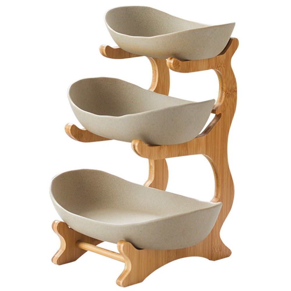 Ceramic Candy Dish for Fruit and Sweets, Tiered Stand — Marmo NH-608