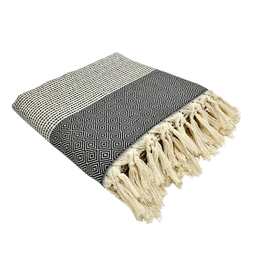 Turkish Cotton Diamond Stripe Throw — Fell NH-1540