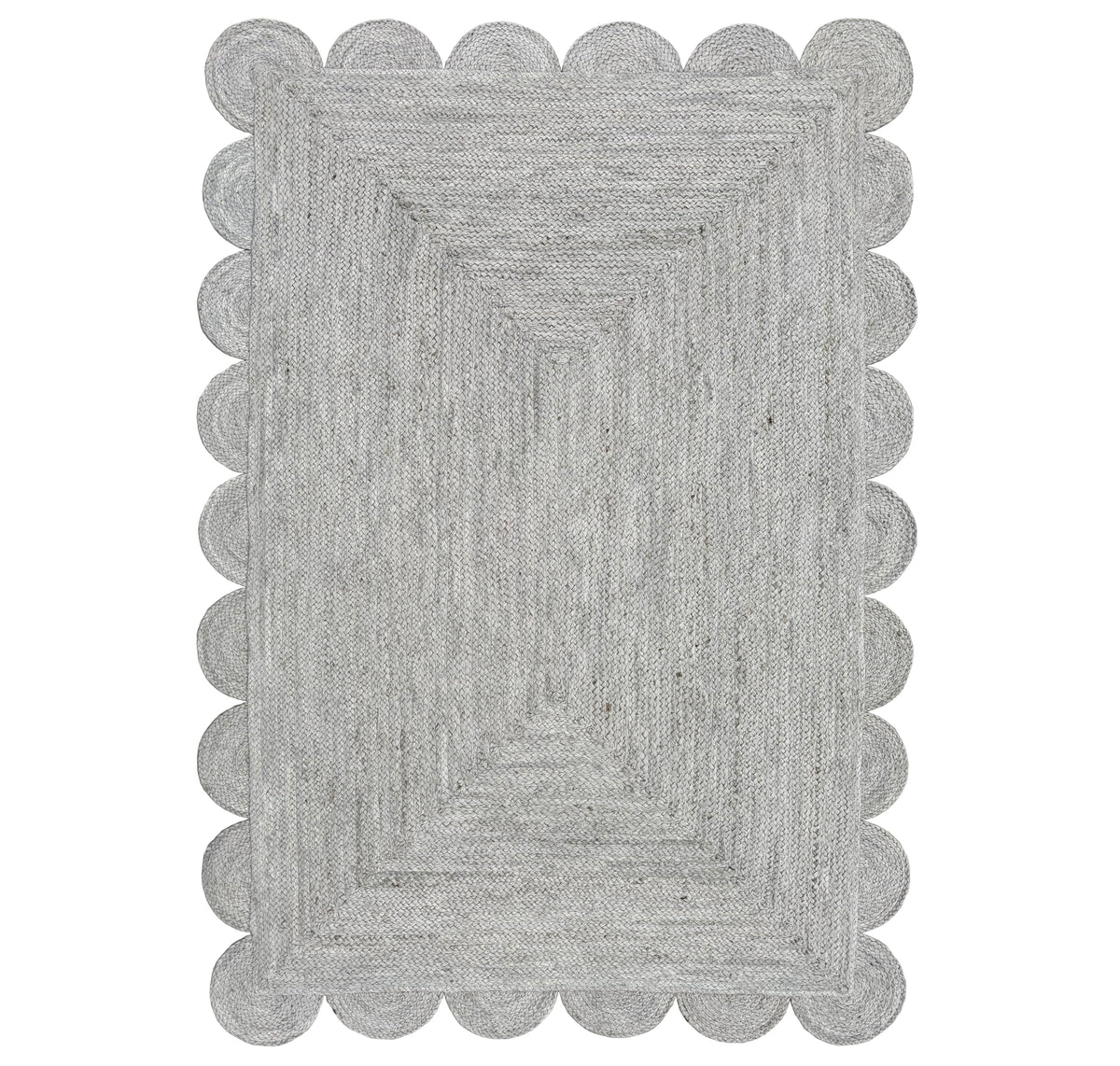 Scalloped Jute Rug, 240 x 300cm Fog Grey — Loom NH-1587