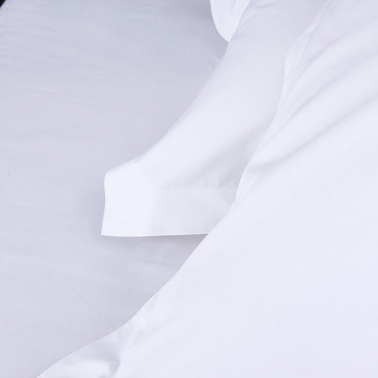Cotton Sateen Quilt Cover Set, White Hotel Bedding — Aubade NH-881