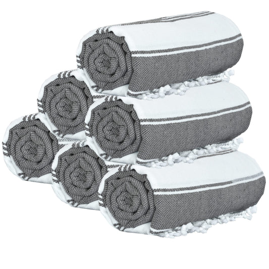 Turkish Peshtemal Bath Sheets, Set of Six 91 x 180cm — Balnea NH-1451