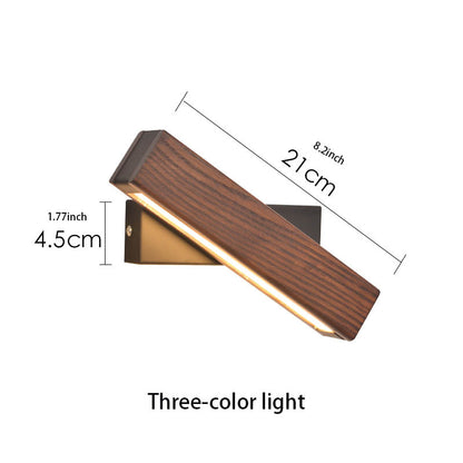 Wooden Wall Light Bedroom, Rotatable Head — Meridian NH-707