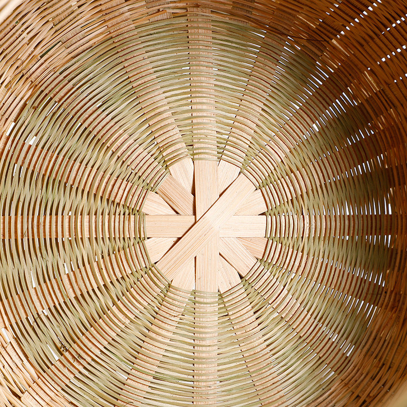 Lidded Bamboo Woven Storage Basket — Reed NH-927