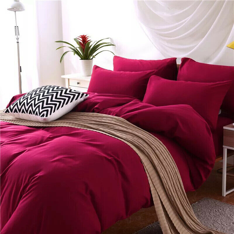 Pure Cotton Quilt Cover Set, Solid Colour 4 Piece — Quietude NH-885