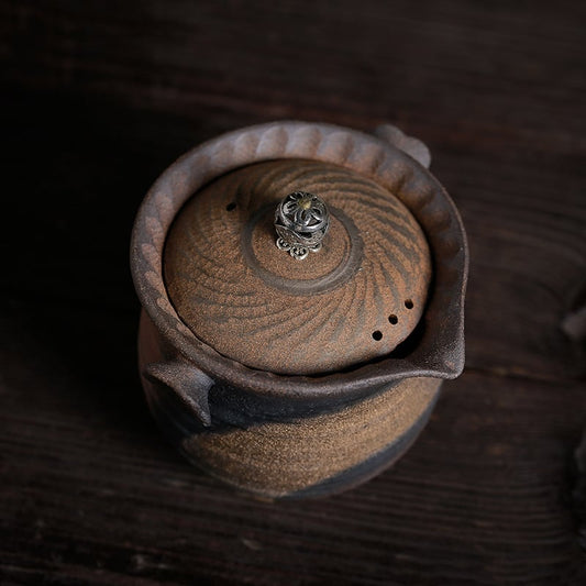 Handmade Ceramic Teapot with Wood-Fired Lid — Osier NH-1114
