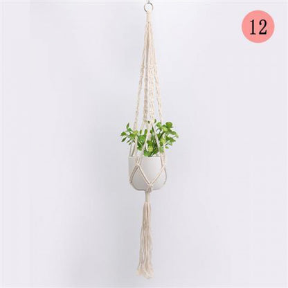Macrame Plant Hanger, Handwoven Cotton Rope — Atrium NH-386