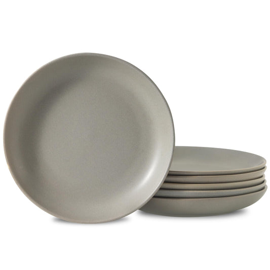 Hearth · NH 01-03 — Matte Stoneware Plates, Set of Six (Stone)