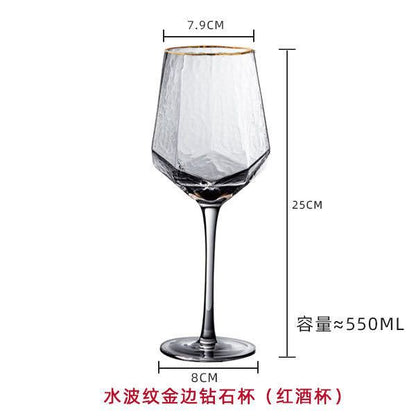 Hammered Glass Wine Goblet — Verre NH-1558