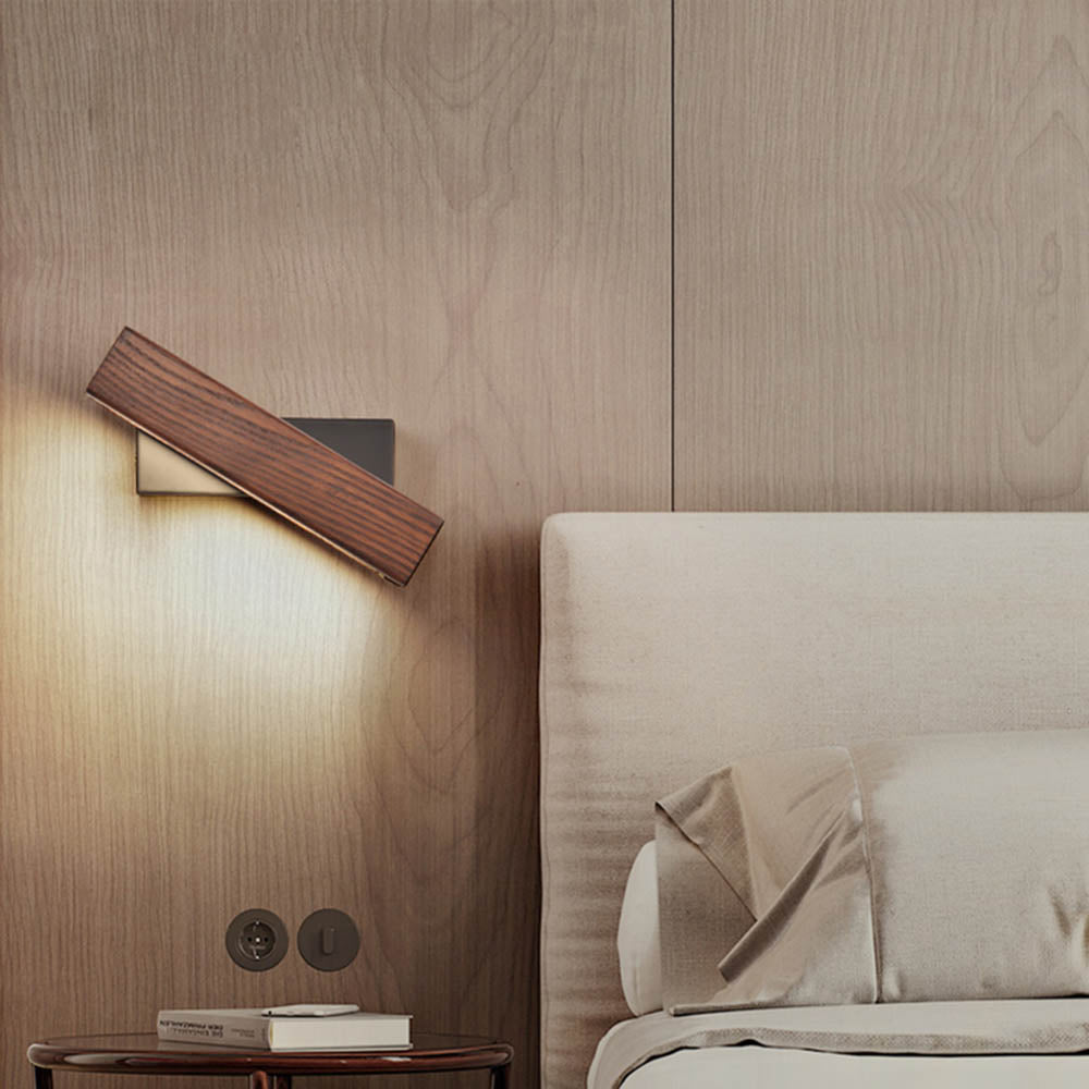 Wooden Wall Light Bedroom, Rotatable Head — Meridian NH-707