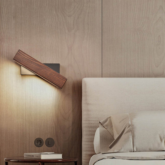 Wooden Wall Light Bedroom, Rotatable Head — Meridian NH-707