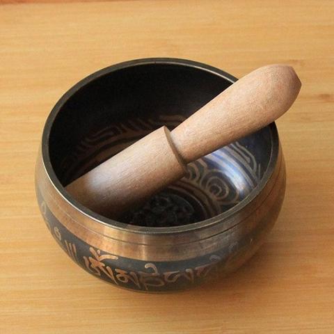Brass Singing Bowl with Wooden Mallet, Meditation Sound Bowl — Resonance NH-960