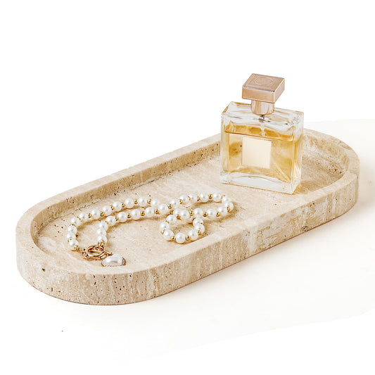 Travertine Vanity Tray, 30 x 13cm — Marmo NH-1646