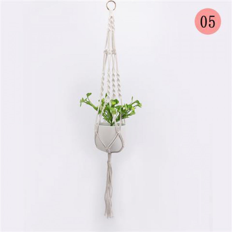 Macrame Plant Hanger, Handwoven Cotton Rope — Atrium NH-386
