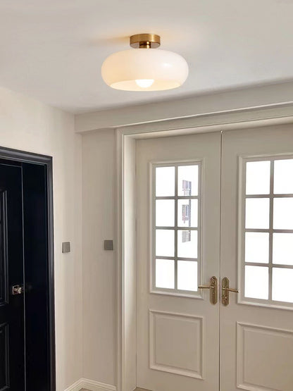 Brass Ceiling Light Hallway, Solid Brass Flush Mount — Meridian NH-042