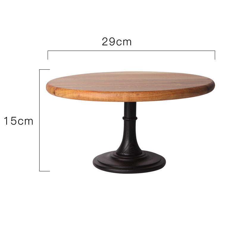 Wooden Cake Stand with Footed Base, Acacia — Alcova NH-633